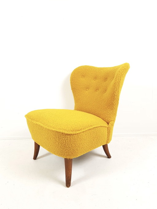 Vintage Theo Ruth Artifort stoeltje | cocktail fauteuil geel