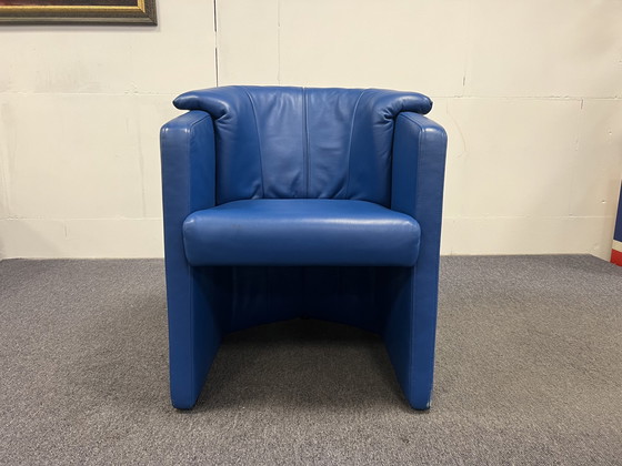 Image 1 of Rolf Benz 390 fauteuil blauw leer