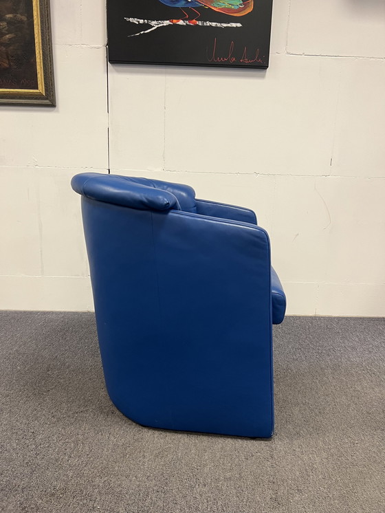 Image 1 of Rolf Benz 390 fauteuil blauw leer