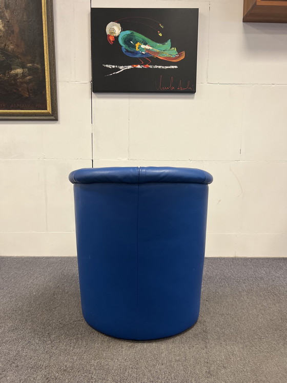 Image 1 of Rolf Benz 390 fauteuil blauw leer