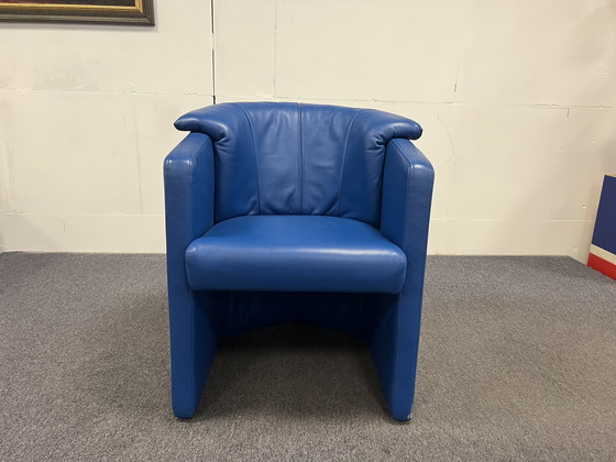 Image 1 of Rolf Benz 390 fauteuil blauw leer