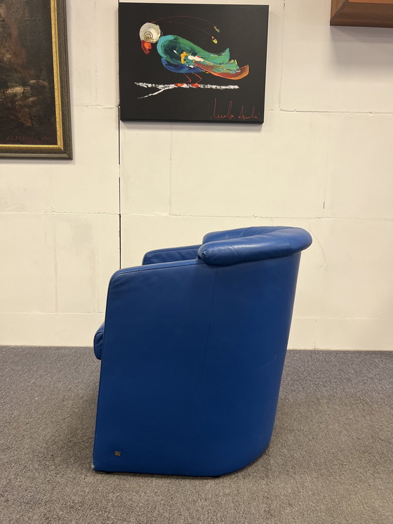 Image 1 of Rolf Benz 390 fauteuil blauw leer