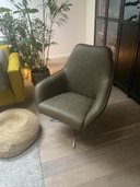 Dykk Faas fauteuil in Alhambra leer Moss