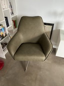 Dykk Faas fauteuil in Alhambra leer Moss