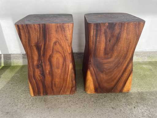 2x Niiq bijzettafel hout