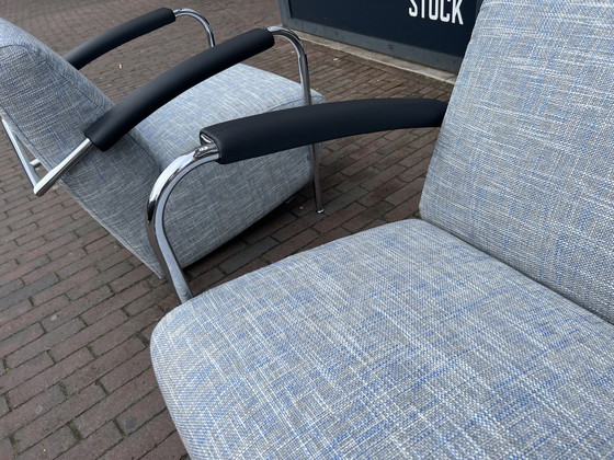 Image 1 of 2 Leolux Scylla Fauteuil Ruvido stof blauw