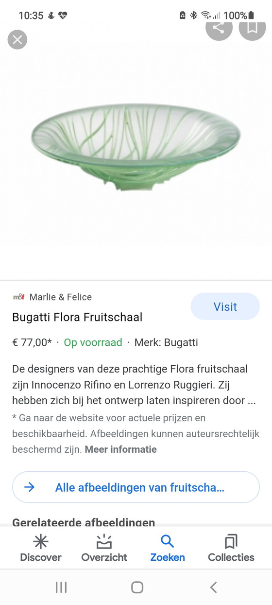 Image 1 of Schaal Bugatti groen en doorzichtig.