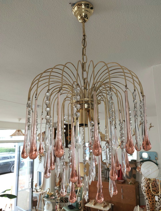 Image 1 of Vintage teardrop kroonluchter Venini