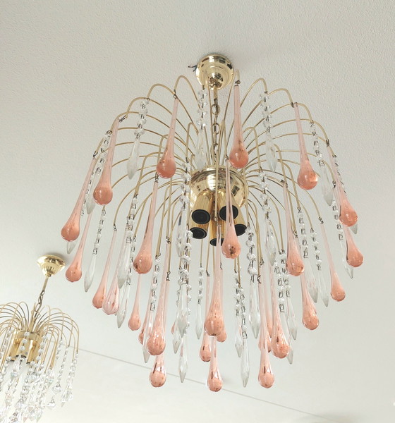 Image 1 of Vintage teardrop kroonluchter Venini