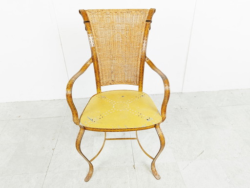 Vintage kunstleren italiaanse fauteuil, jaren 60