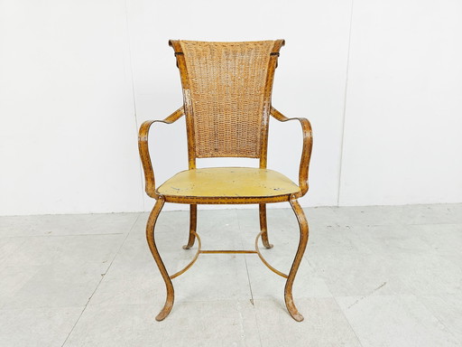 Vintage kunstleren italiaanse fauteuil, jaren 60