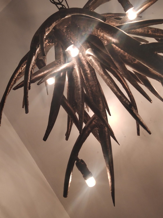 Image 1 of Brutalist metalen hanglamp