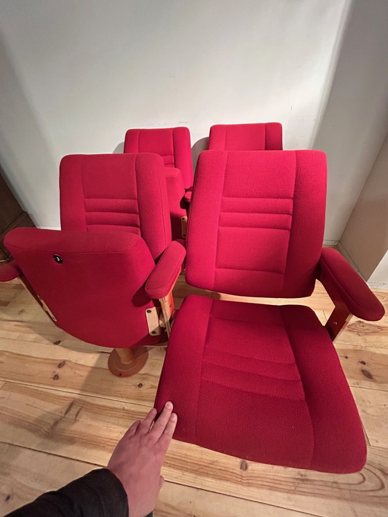 Image 1 of 2x Vintage Bioscoop duo stoel