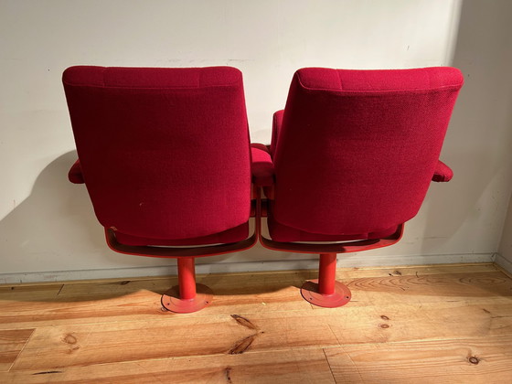 Image 1 of 2x Vintage Bioscoop duo stoel