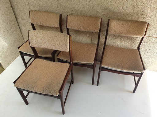 4x Rosewood eetkamerstoel