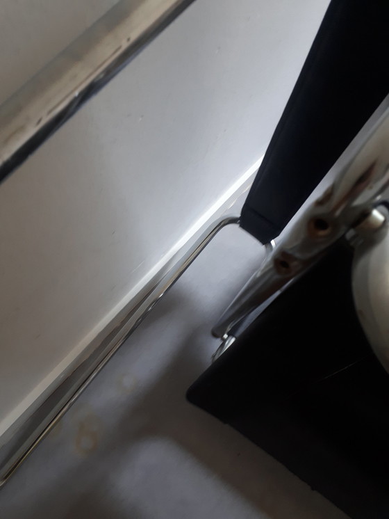 Image 1 of Vintage leren chroom fauteuil