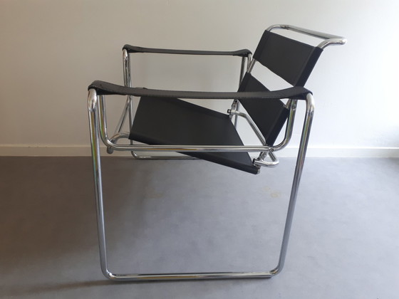 Image 1 of Vintage leren chroom fauteuil