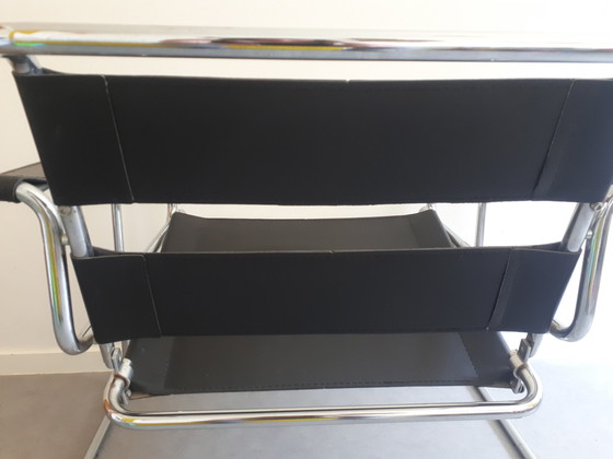 Image 1 of Vintage leren chroom fauteuil