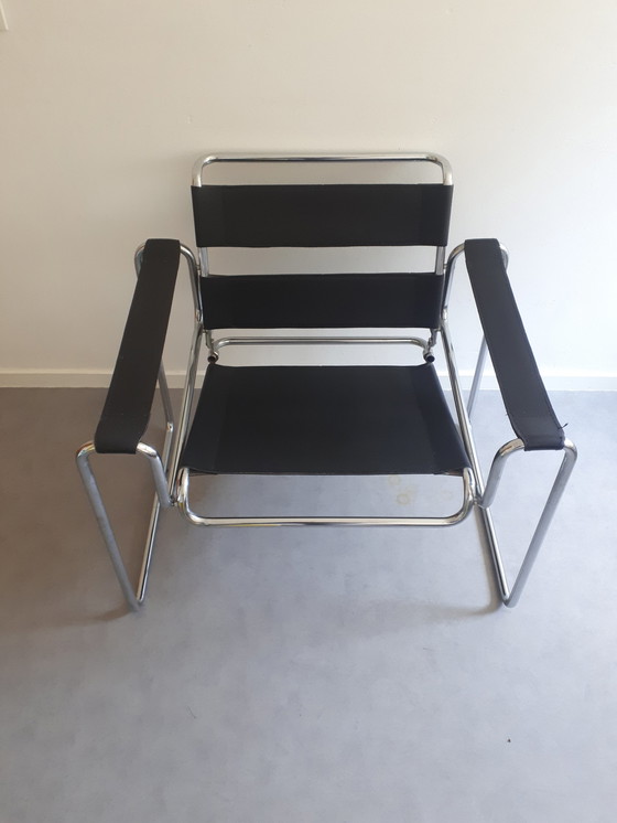 Image 1 of Vintage leren chroom fauteuil