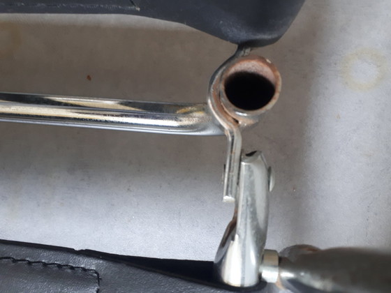 Image 1 of Vintage leren chroom fauteuil