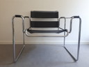Vintage leren chroom fauteuil