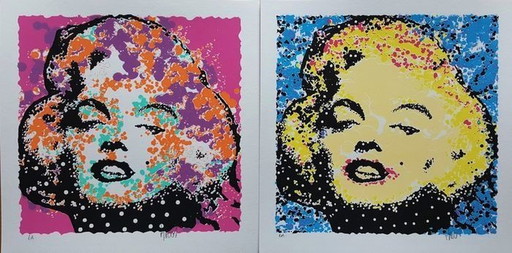 2x Ad van Hassel Zeefdrukken  Marilyn Monroe Handgesigneerd.