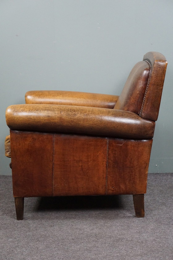 Image 1 of Goed zittende schapenleren armchair/ fauteuil