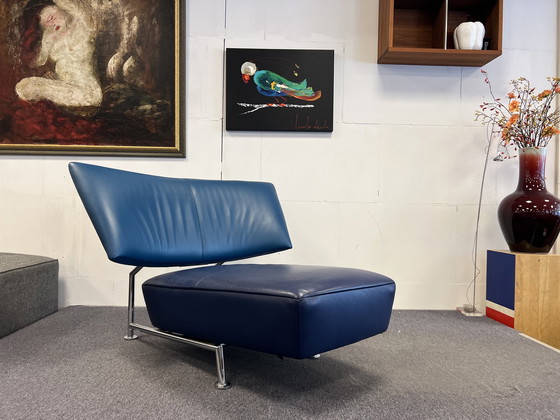 Image 1 of Leolux Akka fauteuil blauw leer