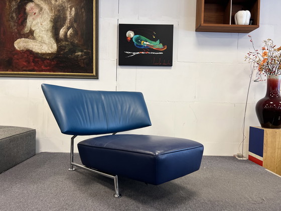 Image 1 of Leolux Akka fauteuil blauw leer