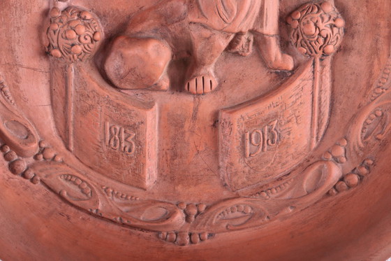 Image 1 of Terracotta Wandbord 100 jaar Vrijheid 1813-1913 oranje huis