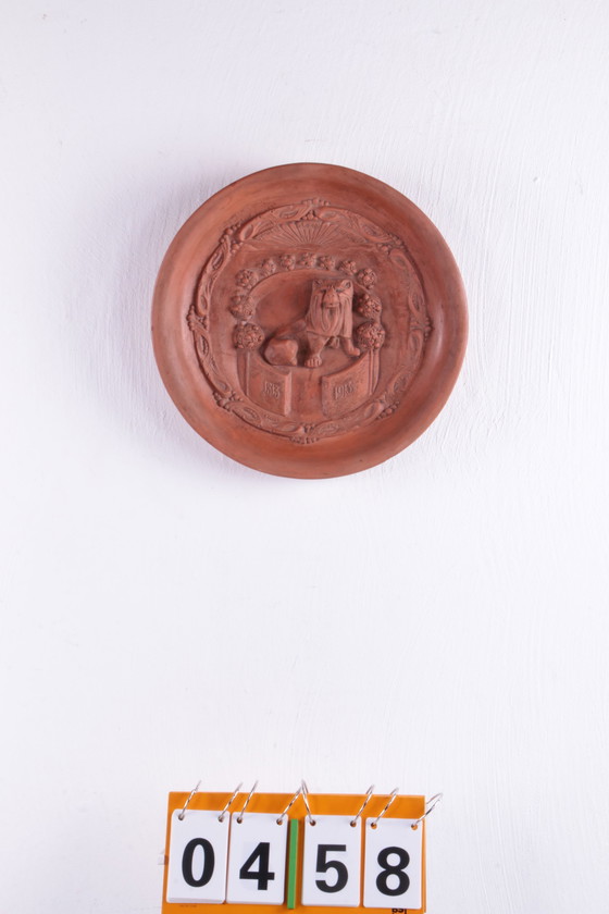 Image 1 of Terracotta Wandbord 100 jaar Vrijheid 1813-1913 oranje huis