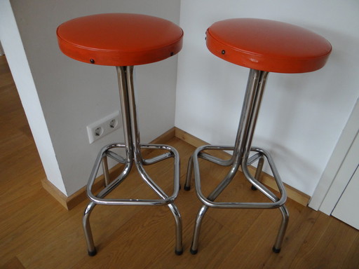 2 x barkrukken vintage jaren 70