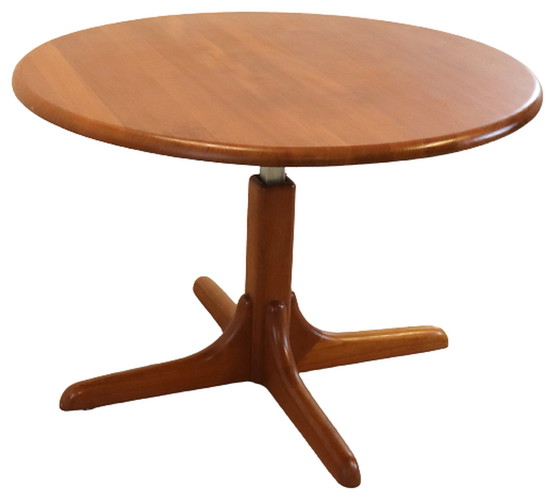 Image 1 of Ronde in hoogte verstelbare eettafel / salontafel 'Madumflud' vintage