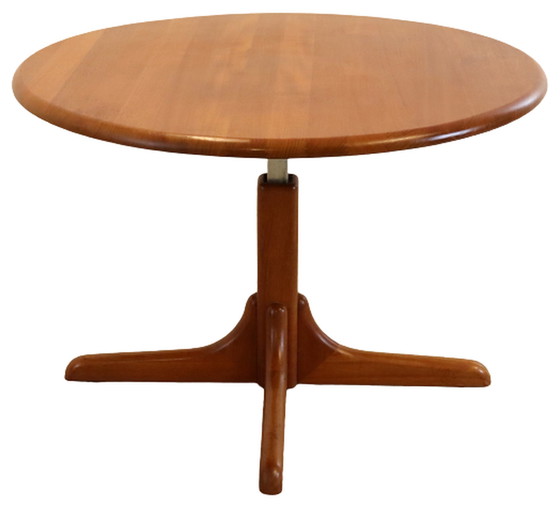 Image 1 of Ronde in hoogte verstelbare eettafel / salontafel 'Madumflud' vintage