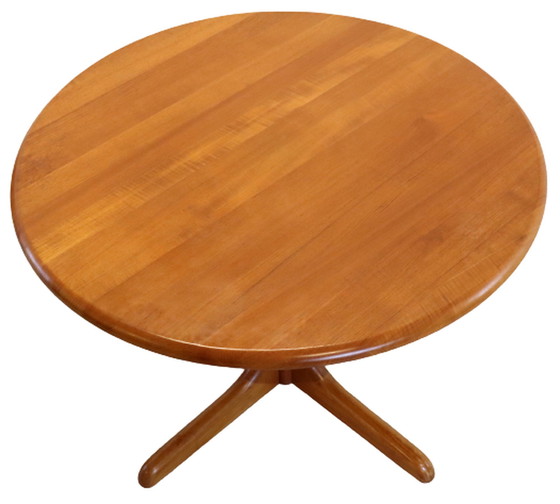 Image 1 of Ronde in hoogte verstelbare eettafel / salontafel 'Madumflud' vintage