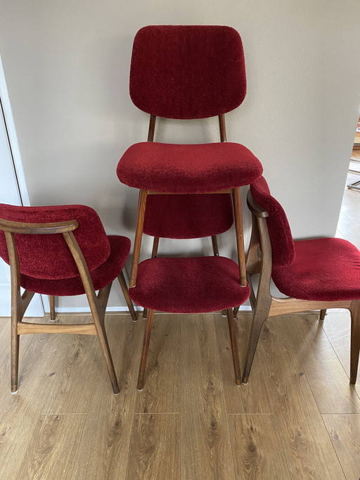 4x vintage eetkamerstoelen