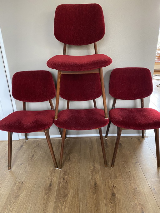 4x vintage eetkamerstoelen