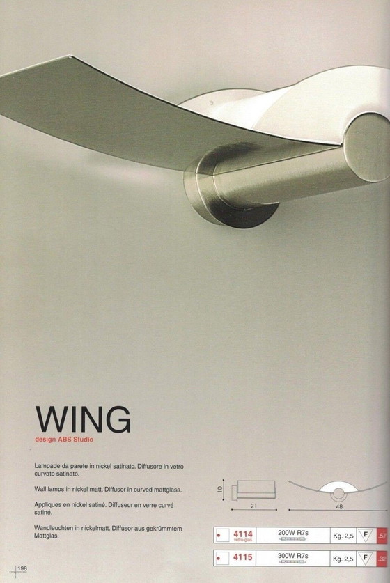 Image 1 of 3x Egoluce Wing wandlamp