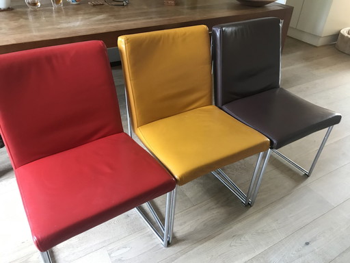 6 Harvink Point eettafelstoelen (leder, div. kleuren)