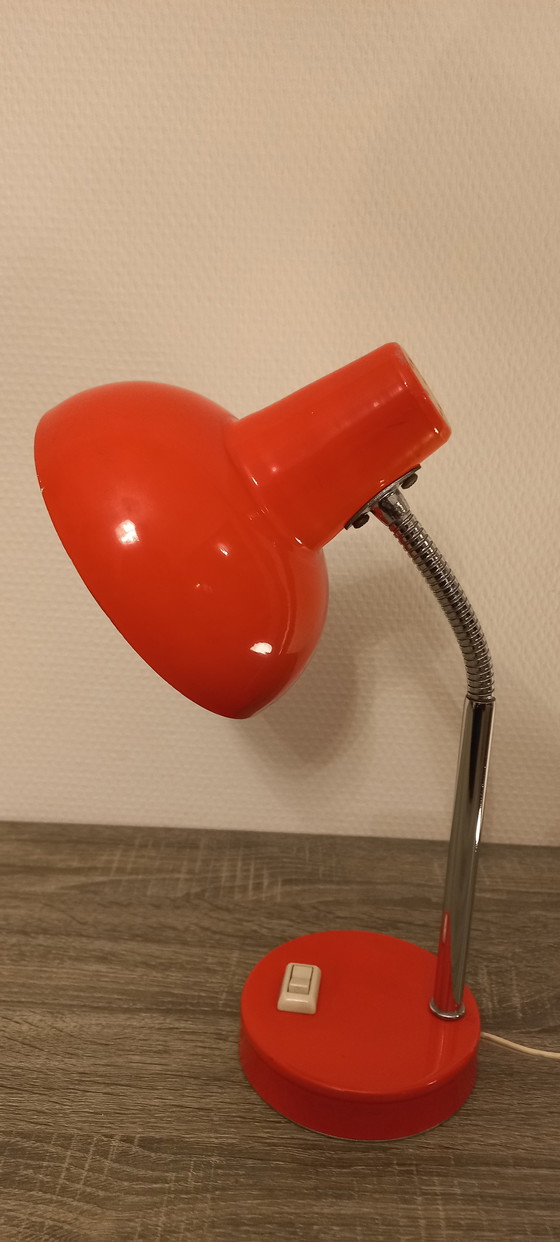 Image 1 of Vintage oranje bureaulamp