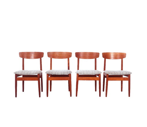 Set Deens design Teak eettafel stoelen, 1960's