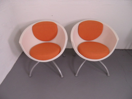 Set van 2 draaibare kuipstoelen 1980's