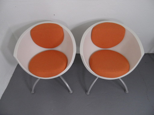 Set van 2 draaibare kuipstoelen 1980's