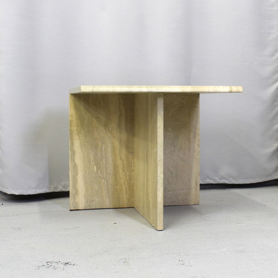 Image 1 of Vintage travertin bijzettafel