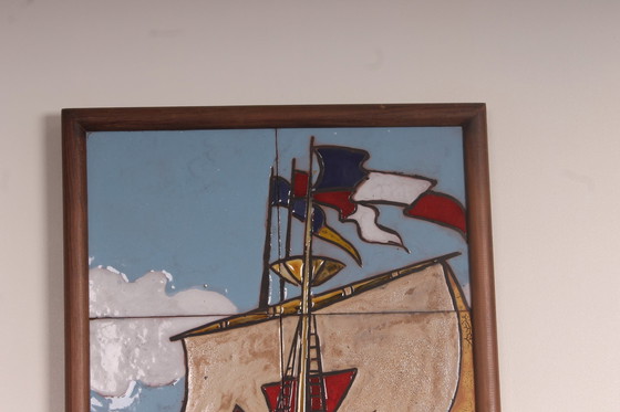 Image 1 of Kruisvaarder tegel tableau van Atelier Ardeco Vallauris