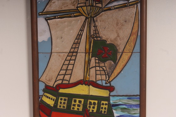 Image 1 of Kruisvaarder tegel tableau van Atelier Ardeco Vallauris