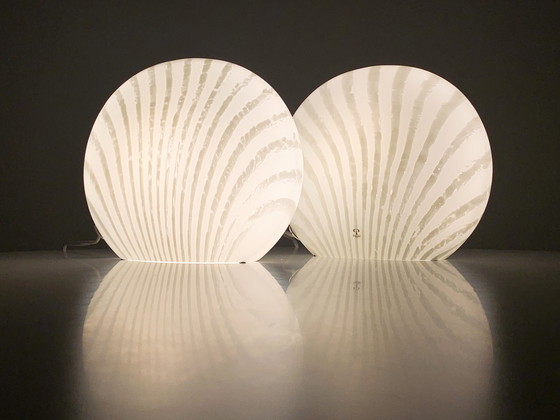 Image 1 of 2x design Zebra shell tafellampen Peill & Putzler