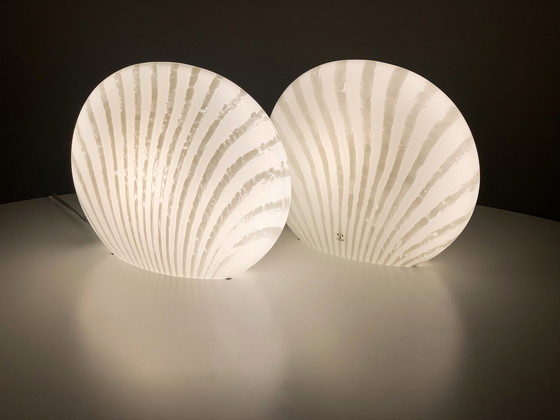 Image 1 of 2x design Zebra shell tafellampen Peill & Putzler