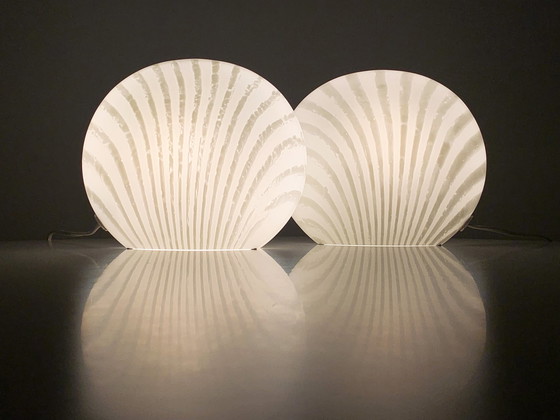 Image 1 of 2x design Zebra shell tafellampen Peill & Putzler