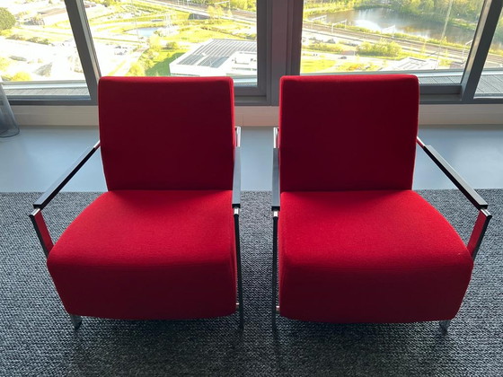 Image 1 of 2x Harvink Alowa fauteuils kleur rood